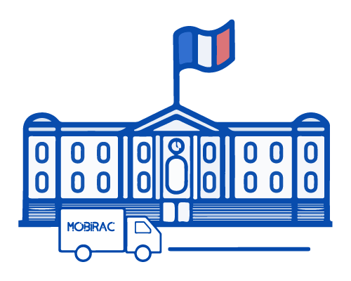 Icone illustrant le camion Mobirac devant une mairie française